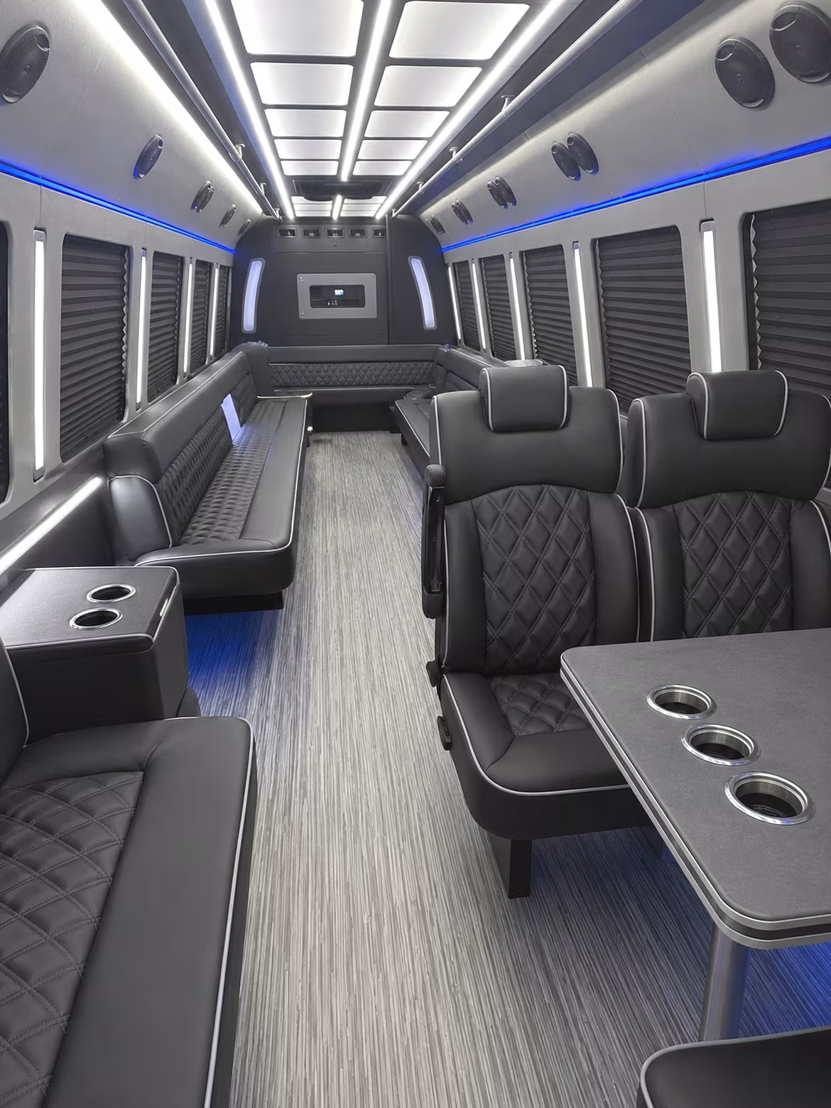 phoenix 25 passenger party bus inside
