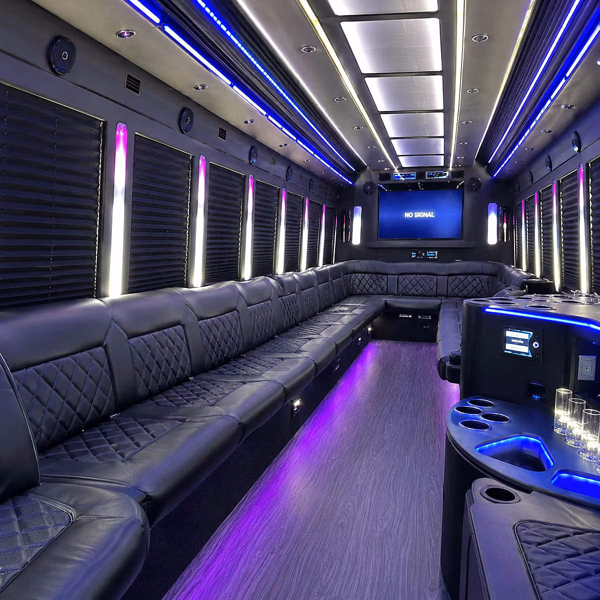 phoenix 30 passenger party bus inside