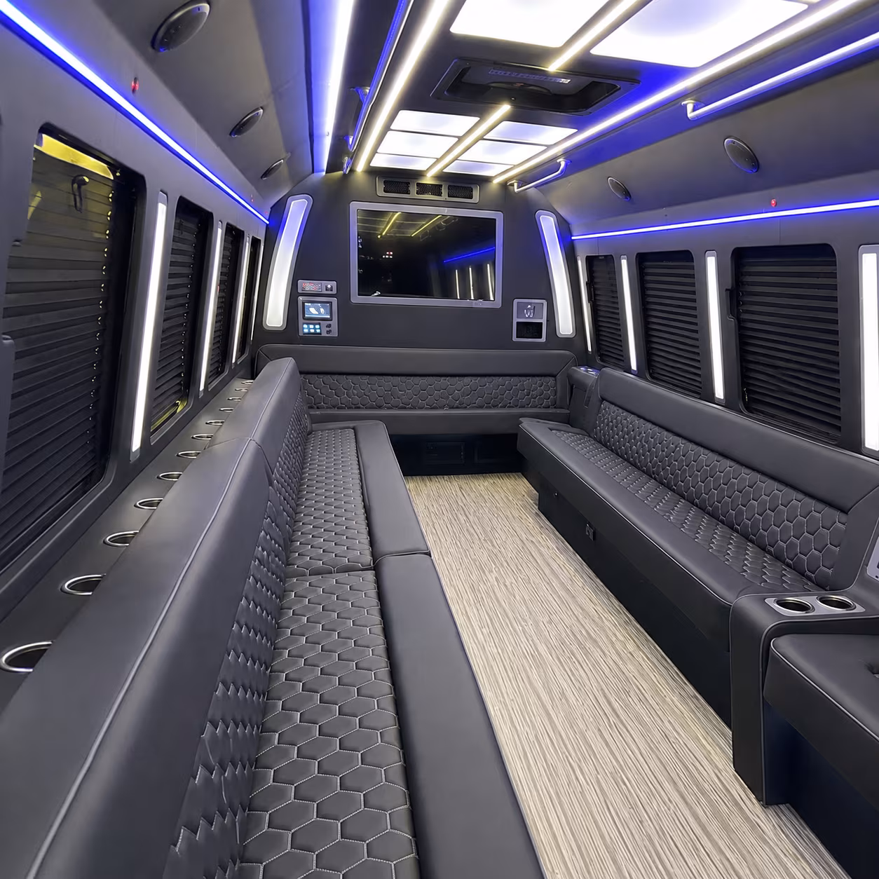 phoenix 40 passenger party bus inside