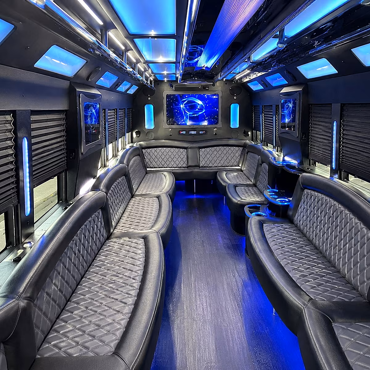 phoenix 50 passenger party bus interior